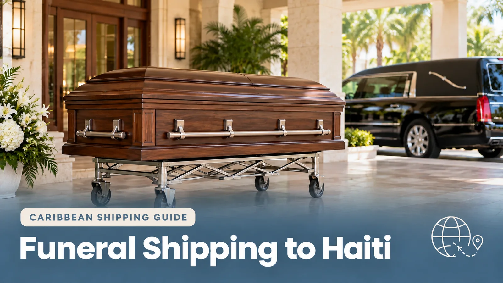 Funeral home professionals coordinating funeral shipping to Haiti from North Miami.